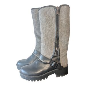 Baldi London Black and Gray Wool Riding Boots